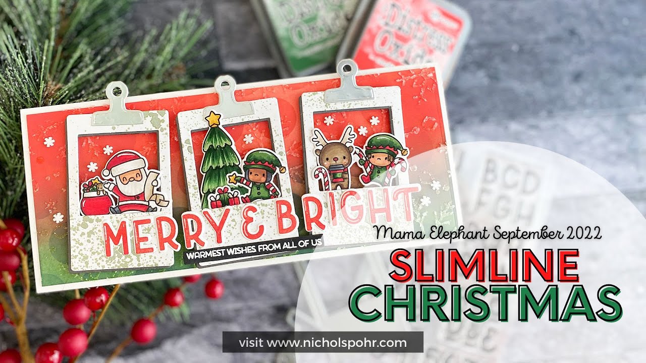 Slimline Christmas Card (Mama Elephant September 2022 Release)