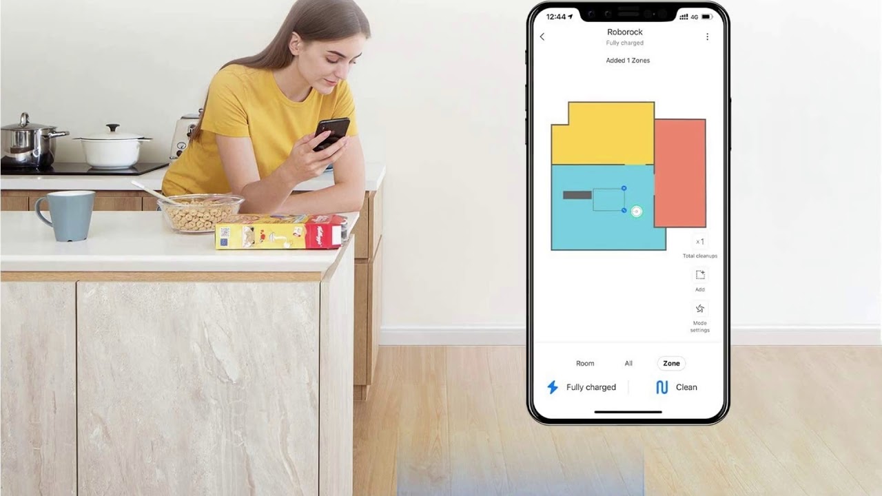 Roborock S4 Max Robot Vacuum with Lidar Navigation, 2000Pa Strong Suction, Multi-Level Mapping,