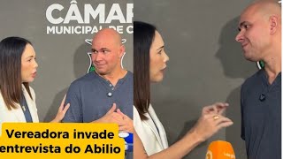 OLHA O QUE ACONTECEU COM O PREFEITO DE CUIABÁ ABÍLIO BRUNINI AO VER VEREADORA INVADIR SUA ENTREVISTA