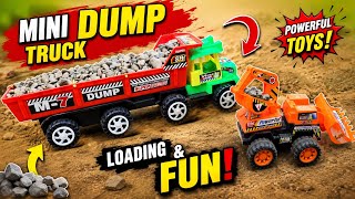 🚚 Mini Dump Truck Loading Rocks! Amazing Construction Toys Fun 😍 Kids Construction Fun