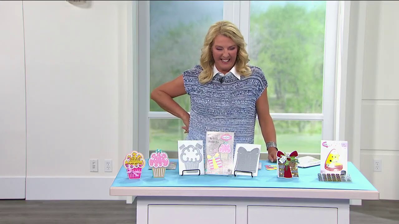 The Stamps of Life Cupcake & Present FoldIt Card Die Sets on HSN with