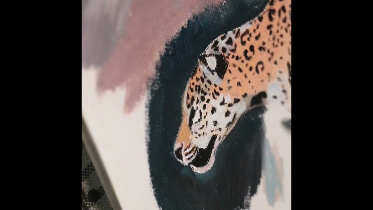 Drawing Jaguar,  oil painting, wildlife art 