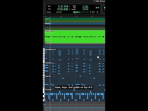 Turn your audio and MIDI clips into a complete song by editing and arranging them