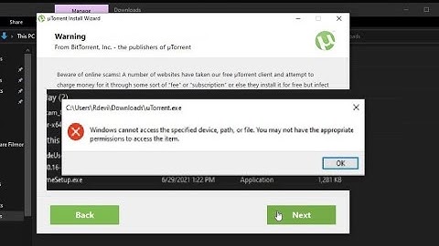 uTorrent installation problem || download utorrent || cannot access the specific path