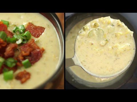 How To Make New England Clam Chowder In 1 Minute #shorts