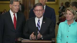 Speaker Johnson and Leader Thune Hold a Press Conference on Day 7 of Government Shutdown