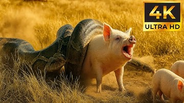 Brave Tribal Warrior Battles Giant Python to Rescue Mother Pig 🐍🐗