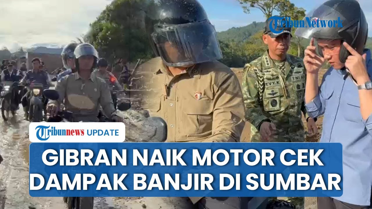 Naik Motor Trail, Wapres Gibran Terobos Lewati Jalan Lumpur untuk Temui Korban Banjir di Agam Sumbar