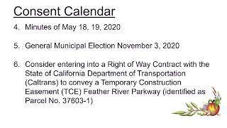 Yuba City Council Meeting 6-2-2020 Items 4 - 7