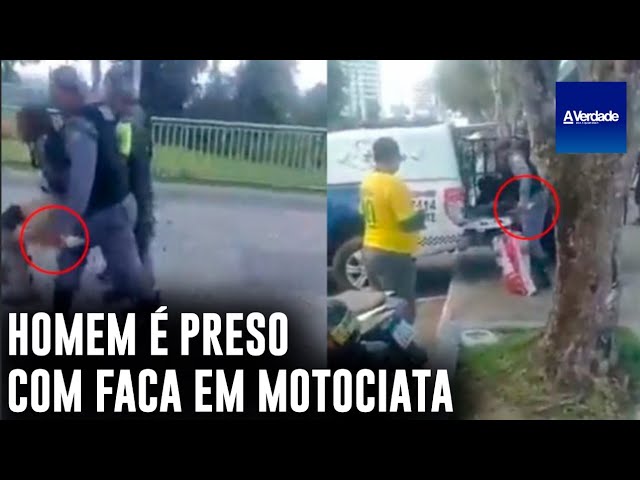 sddefault Homem "infiltrado" no meio da motociata em Manaus é preso com uma faca (veja o vídeo)