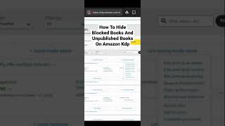 How To Hide Blocked Books And Unpublished Books On Amazon Kdp