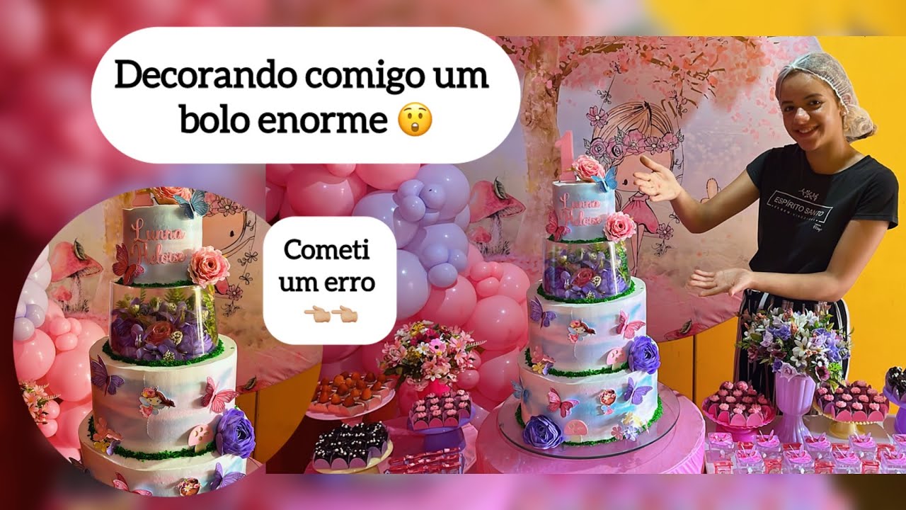 Decorando um bolo enorme 😲 + cometi um erro 🥲