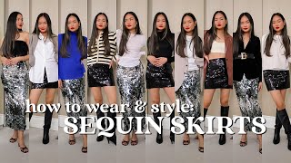 HOW TO WEAR & STYLE: SEQUIN SKIRTS (10 Outfits) | Victoria Hui