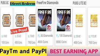 Free Earning App || Pubg Uc || Free Fire Diamond || Pubg Lite Bc || PayTm and PayPal screenshot 5