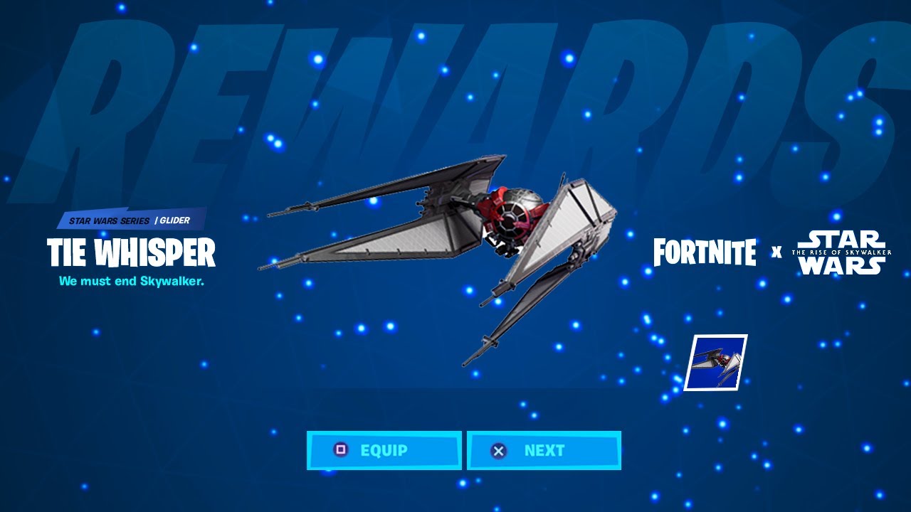 Whats The Requirements To Get The Starwars Glider In Fortnite Free Star Wars Glider In Fortnite Tie Whisper Youtube
