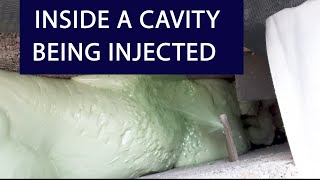 Cavity Wall Insulation Injection POV Internal views  Expanding foam