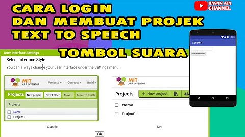Cara Login Dan Membuat Projek TextToSpeech Tombol Suara MIT AI Apps Inventor #mitai #texttospeech