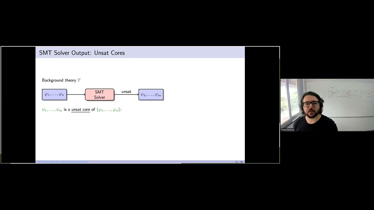 Haniel Barbosa: SMT proof production, checking and reconstruction - YouTube
