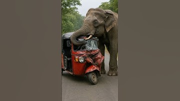 Elephant attack to a three wheeler #elephant #elephants #elephantsound