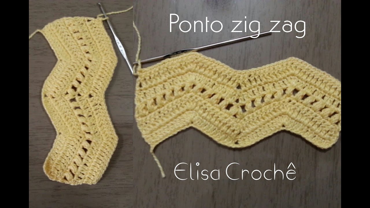 vestido de croche ponto zig zag