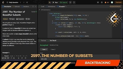 LEETCODE DAILY QUESTION 2597 | The Number of Beautiful Subsets | Is Kabir Coding #leetcode #coding