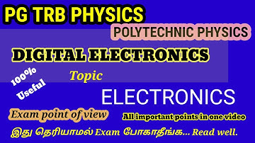 Pg trb physics/UNIT 10/ELECTRONICS/LOGIC GATE/ONLINE TEST/CLASS/STUDY MATERIAL