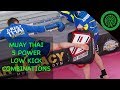 Muay Thai 5 Pad Work Combinations to set up Power Low Kicks Tutorial