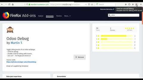 Odoo Debug: A Firefox Extension To Easily activate/deactivate the Developer Mode