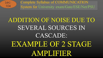 Addition of Noise Due to Several Sources in Cascade | COM SYS | R K Classes | Hindi | Lec 104 |