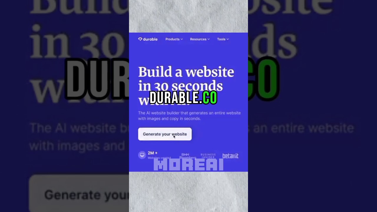 Build website with AI Durable.co 