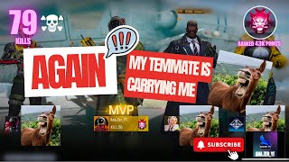 AGAIN ❗❗❗ MY Teammate IS CARRYING ME 🤮🤮🤮- SQUAD RANKED -4K ULTRA GRAPHIC GAMEPLAY -( No Commentary )