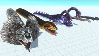 Snake of Evolution VS All Dinosaurs with Aquatics ARBS Game Animal Revolt Battle Simulator