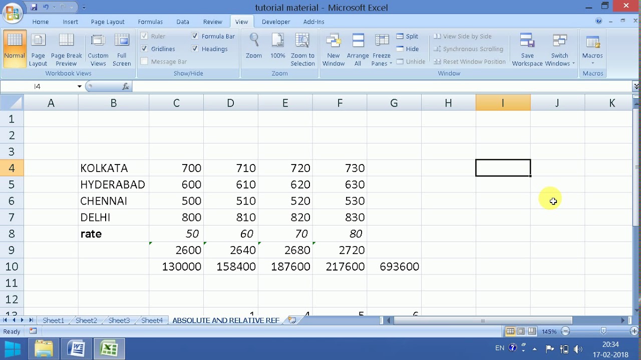 excel relative vs absolute reference