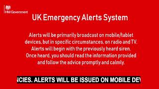 UK National Emergency Alert System Test