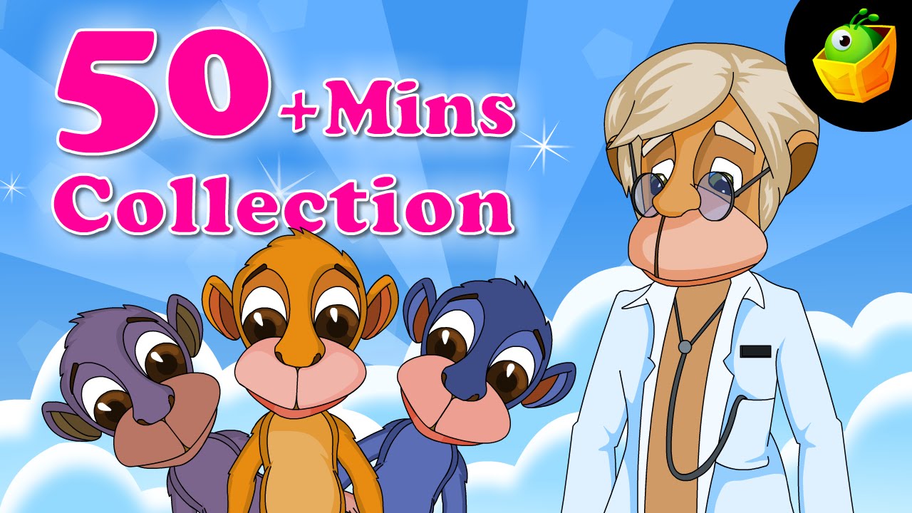 Five Little Monkeys And More Rhymes - 50 Plus Mins Compilation Of English Nursery Rhymes  For Kids