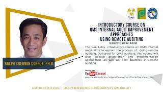 Introductory Course on  QMS Internal Audit Improvement Approaches using Remote Auditing