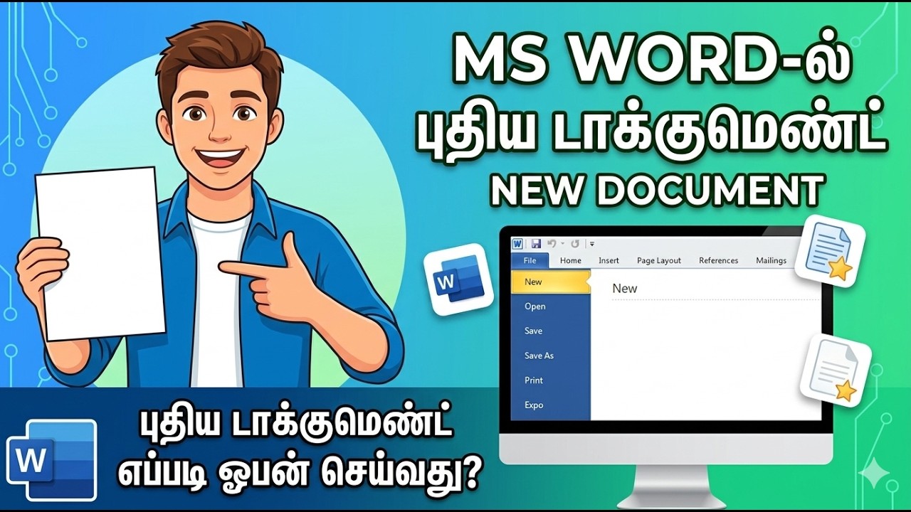 ms word in tamil | new | how to open new ms word | ms word new file ...