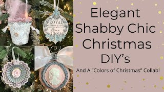 Shabby Chic Ornaments | IOD Embellishments, Tart Tins, Peat Pots, and a Colors of Christmas Collab!