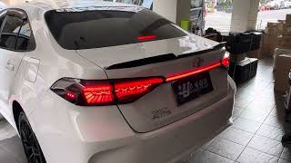 TOYOTA ALTIS 12代 燻黑龍鱗動態跑馬尾燈含貫穿燈
