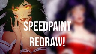 Redrawing Old Art! | Ahri 2017 vs. 2019 | Talk-through Speedpaint