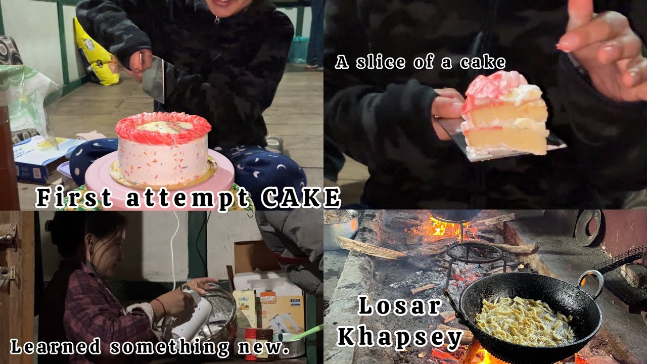 Видеоблог о повседневной жизни | Подготовка к приготовлению десерта Losar, испекла торт с сестрам...