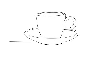 continuous drawing of a cup in one line. line art video