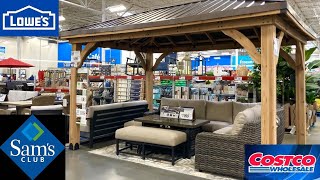 COSTCO LOWE'S SAM'S CLUB PATIO FURNITURE GAZEBOS CHAIRS SHOP WITH ME SHOPPING STORE WALK THROUGH