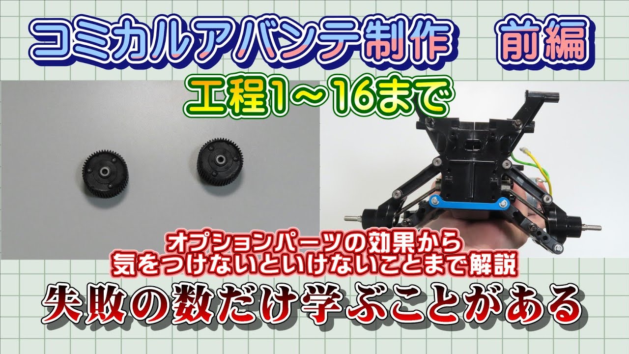 コミカルアバンテ制作前編 気をつけること、パーツ交換の効果