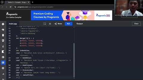 Program Array Menggunakan Bahasa C++ Dalam Kasus "Penentuan Harga Tiket Kereta"