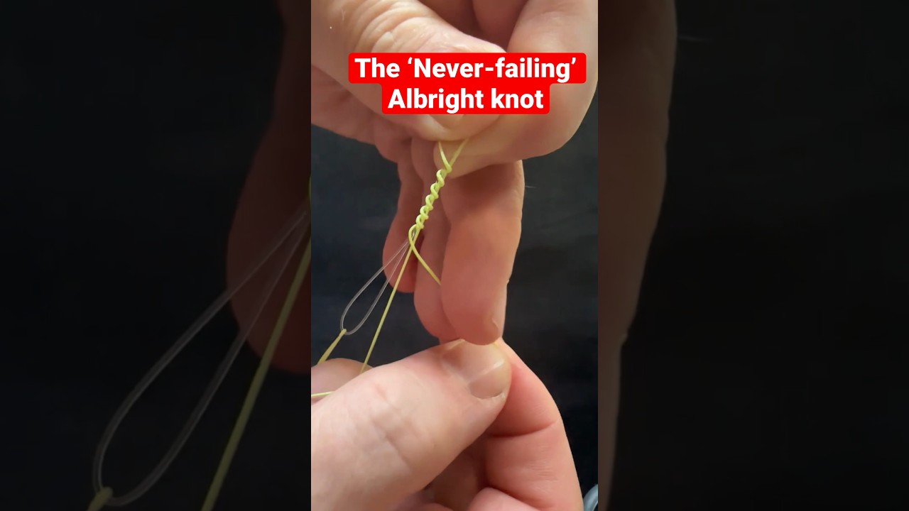 Albright knot for attaching the shock leader #fishing #pesca #nudos #knots  #diy 