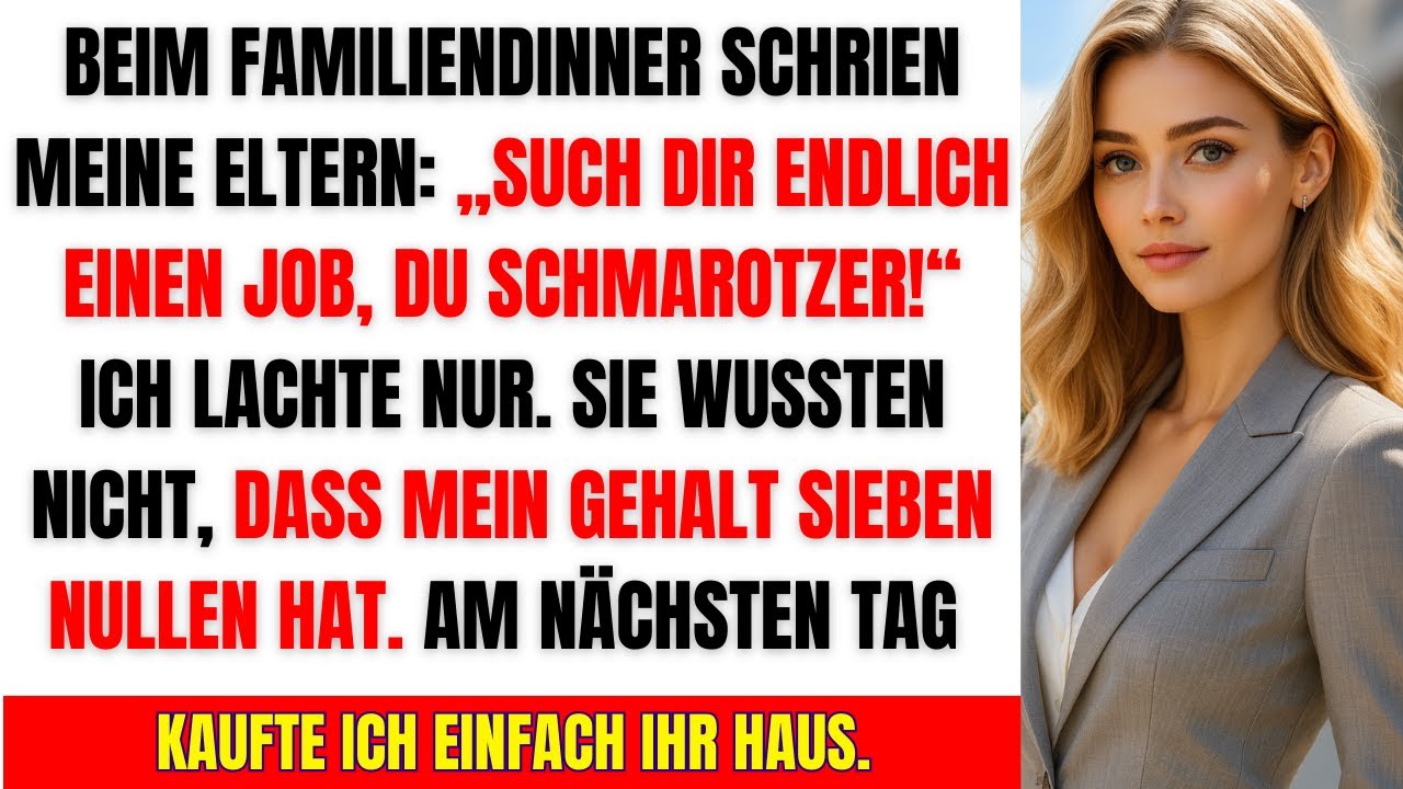 Beim Familienessen schrie meine Mutter: ‚Hol dir einen Job!‘ – Ich musste lachen…