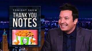 Thank You Notes: KFC’s Beyond Fried Chicken, Quirky Welcome Mats | The Tonight Show