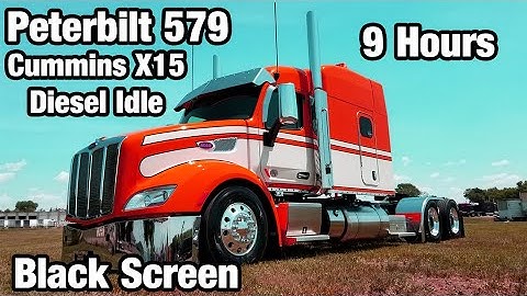 9 Hours Peterbilt 579 Cummins X15 Idle Engine Sound - Black Screen Sleep Meditation Relax Dream ASMR