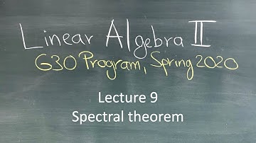 Linear Algebra II (G30 Program): Lecture 9: Spectral theorem
